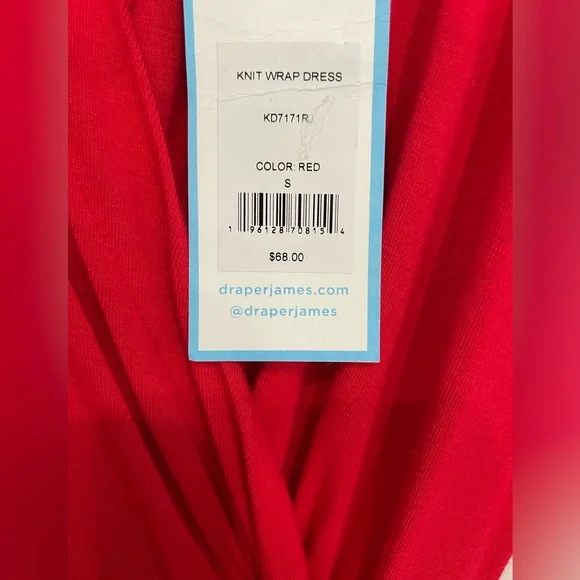 NWT Draper James Red Knit RSVP Faux Wrap Dress Small - Picture 5 of 5